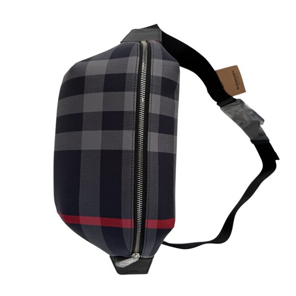 Burberry Navy Grey IP Check Canvas Leather MD Sonny Belt Bag - Picture 2 of 16